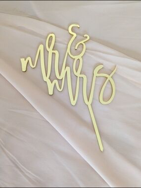 Mr. & Mrs. Gold Wedding Cake Topper